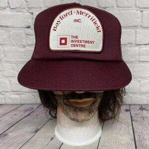 Vintage Trucker Hat Mesh Cap Snapback Burgundy Bayford - Merrifield Investment